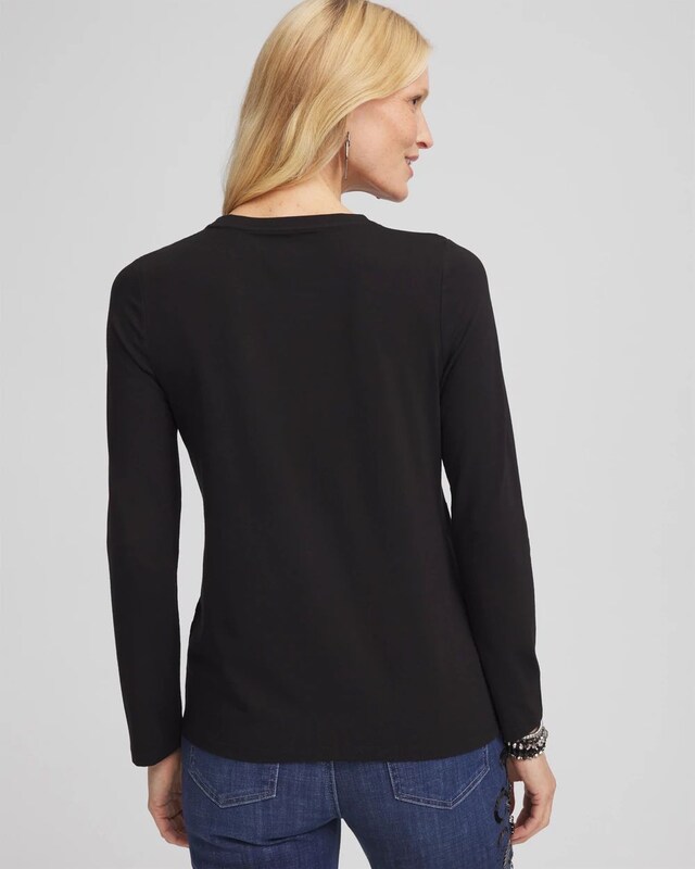 Touch of Cool Flocked Long Sleeve Layering Tee - image 3